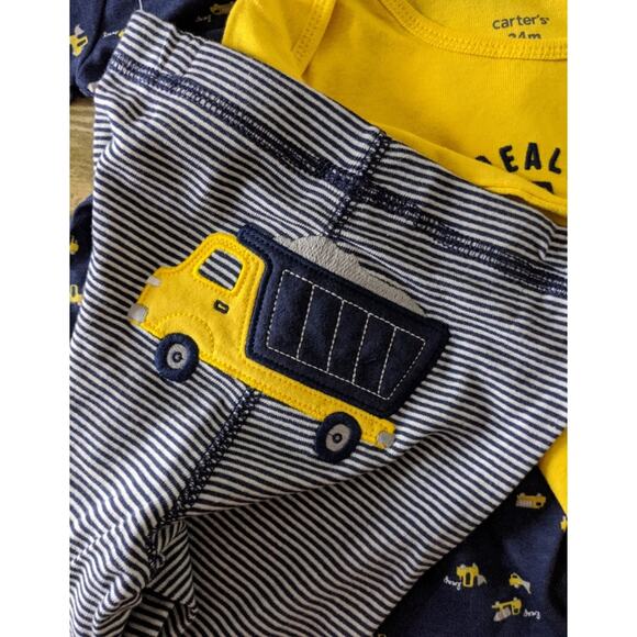 Carter's 3 piece matching set ne construction trucks 9m New - Picture 2 of 5